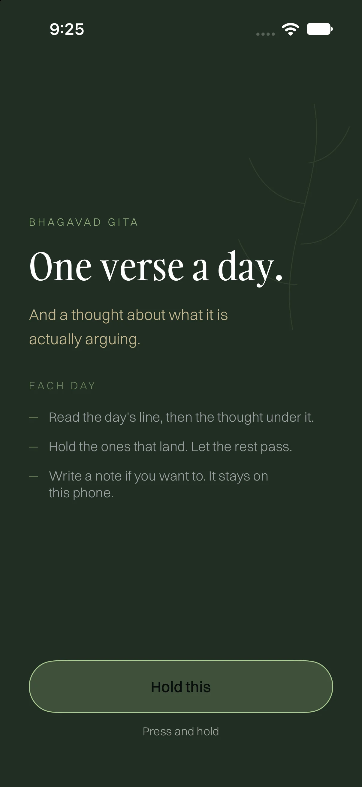 Daily verse screen